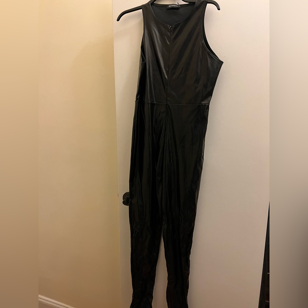 Fake leather jumpsuit from PrettyLittleThing!